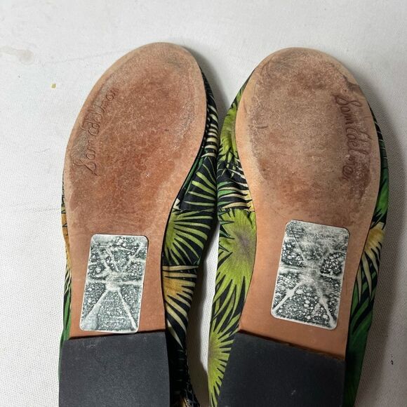 Sam Edelman Felicia tropical prints ballerina flats  black leather trim SZ8M - Picture 10 of 10